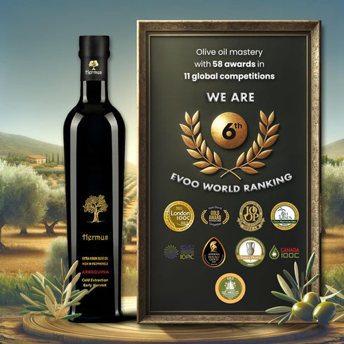 %100 Hermus | Extra Virgin Olive Oil | Award Winning | Premium Quality | Arbequina | Very Early Harvest | High