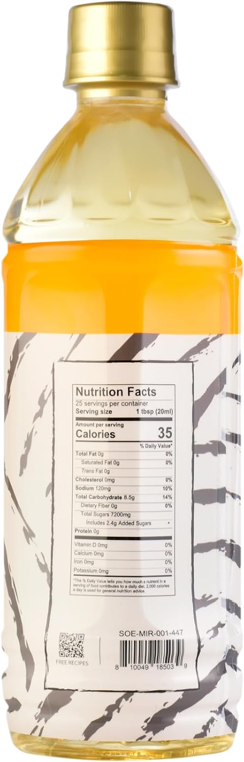Soeos Mirin, Japanese Cooking Wine, 16.9 fl oz (Pack of 1) - Authentic Natural Sugar Sweet Rice Cooking Wine