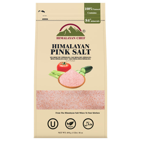 Himalayan Chef Pink Himalayan Salt Fine Grain, 1 lb Bag - Pure,