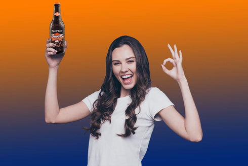 (12 Stewart's Root Beer bottles)