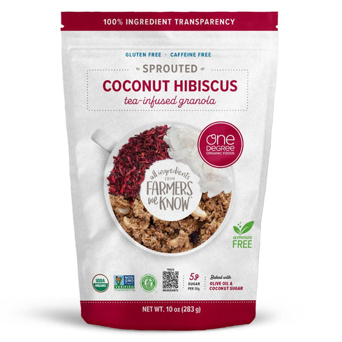 One Degree Organic Foods, Granola Tea Infused Coconut Hibiscus Organic, 10 Ounce