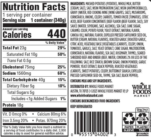 12 Whole Foods Market, Meal Beef Pot Roast, Ounce