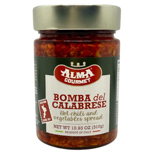Alma Gourmet Bomba Calabrese, Imported from Italy, Spicy Hot Calabrian Chili Peppers Spread, 10.9oz