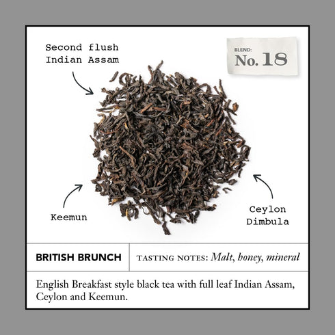 18, 15 1.48oz Steven Smith Teamaker British Brunch No. Caffeinated, Sugar-Free, Full Leaf, English Breakfast Black Tea
