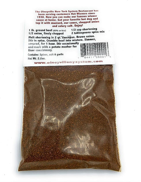 Olneyville N.Y. System packet (3) 1 lb Hot Wiener Sauce Spice Mix, makes servings!