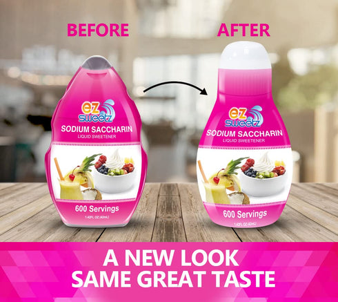 EZ-Sweetz Sodium Saccharin Liquid Sweetener, 2 Pack 1.42oz - 600 Servings/Bottle