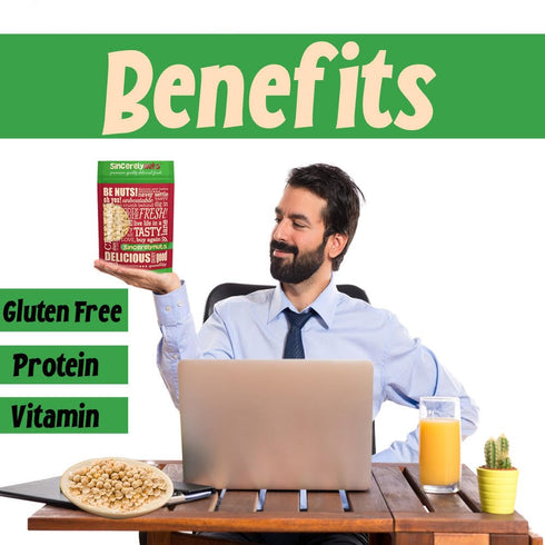 (1 LB) Sincerely Nuts Roasted and Unsalted Chickpeas Plant-Based Protein-Garbanzo Beans-Great Snack or Side Dish