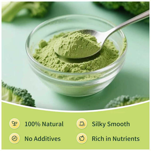 GaoGaoFen Powder,7.05oz/200g,Green Nutrients,100% Freeze-Dried Broccoli Superfood for Smoothie,Drinks,Cooking,Rich