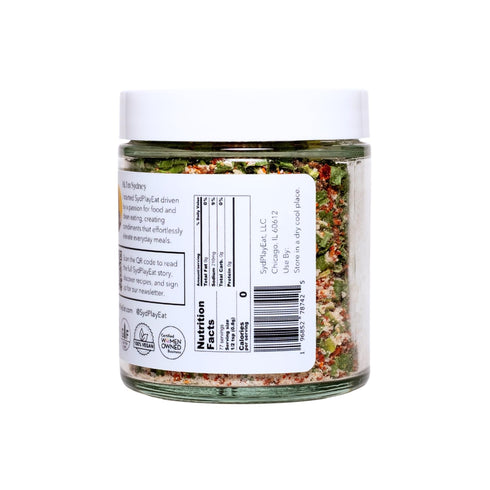 2.2 Oz Truffle Salt Blend with Extra White Truffle, Chives, Red Pepper Flakes, Aleppo Pepper, Sea Salt- SydSalt White