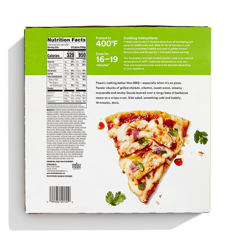 365 by Whole Foods Market 14.3 OZ Barbeque Chicken Thin Crust Pizza