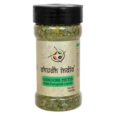 Shudh India Dried Fenugreek Leaves (Kasoori Methi) Ground Spice, All Natural, Vegan, Gluten Friendly, Indian Origin