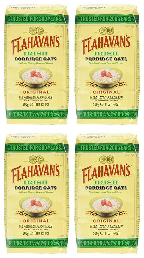 Flahavan's Irish Porridge Oats 500g Cereal (Pack of 4)