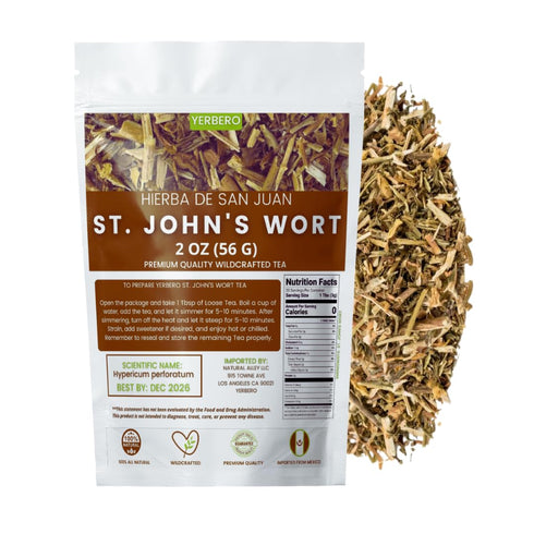 Yerbero St John's Wort Herbal Loose Tea, 2oz (56g) Cut & Sifted, Premium Quality All Natural Tea, non-GMO