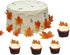 50 pcs Edible Fall Leaves Gold Leaf Cake Topper, Maple Leaves Cake Decorations for Party Cupcake