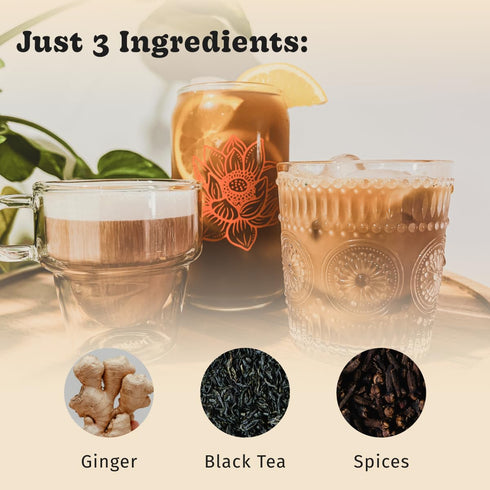 (Pack 3) (24 Bhakti Chai Tea Concentrate | Unsweetened Sugar-Free Tea, Organic Fresh Ginger, Black Tea, Spiced