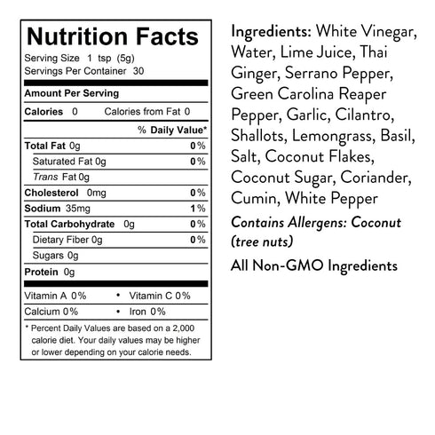 Seed Ranch Hot Thai Sauce, 5 Fl Oz - Spicy Heat, Organic Gourmet Hot Sauce
