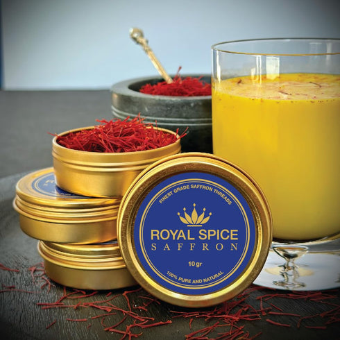 Royal Spice (5 Saffron, Finest Pure Premium All Red Super Negin Saffron Threads. For Tea, Paella, Rice, Desserts