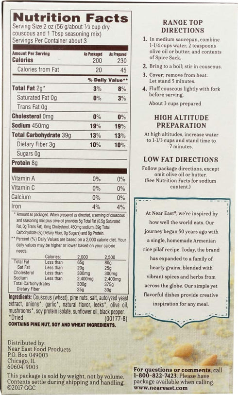 5.6 oz 2 Near East Couscous Mix Toasted Pine Nut -- - pc
