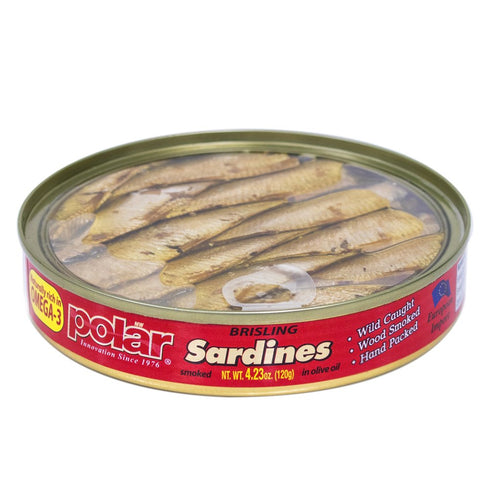 4.23-Ounce MW Polar Brisling Sardines, Smoked in Olive Oil