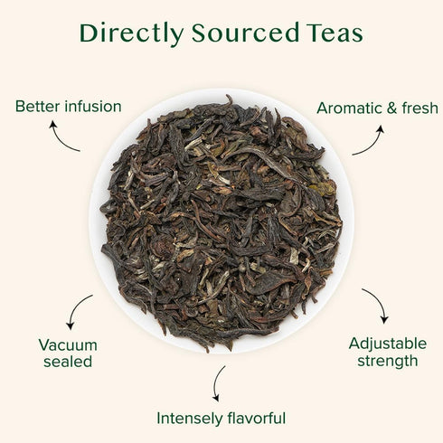 170+ (340g/12oz) Pack VAHDAM, First Flush Darjeeling Tea - Cups Loose Leaf Black Tea - Flowery, Aromatic & Delicious |