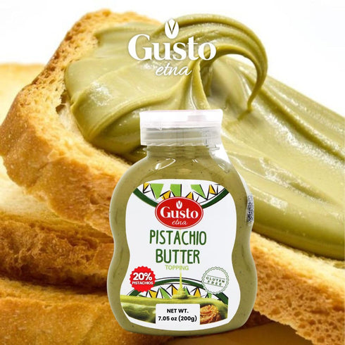 200 (7.05 oz), GUSTO ETNA Pistachio Cream/Butter, Squeeze Botttle g Sicilian Pistachio Cream, Ideal for coffee