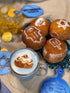 3D Kitchen Art Set of 8 Hanukkah Stencils for Cappuccino, Sufganiyot, Pancakes, Bread, Hot Cocoa