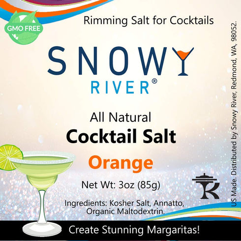 Rimmer, Rimmer, Rimming (3oz Snowy River Orange Cocktail Salt - Naturally Colored Margarita Salt, Margarita Beverage