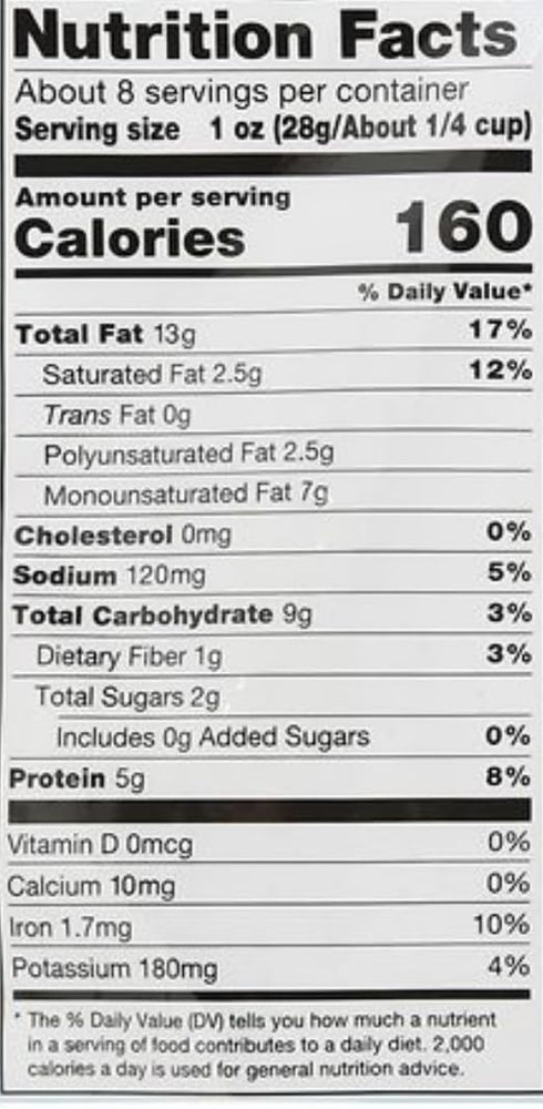 Generic 5g 160 Nice! Roasted Whole Cashews with Sea Salt, Premium Quality Nuts, Protein per Serving, Calories