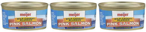 Generic Pack Of 3 Wild Caught Alaskan Skinless & Boneless Pink Salmon, 6