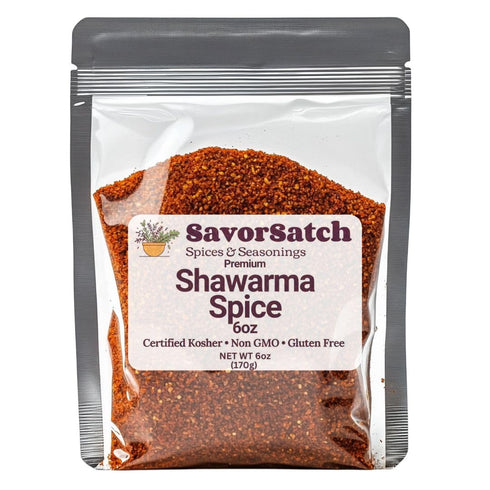 SavorSatch Shawarma Seasoning Blend 6 oz Resealable Pouch | Middle Eastern & Mediterranean