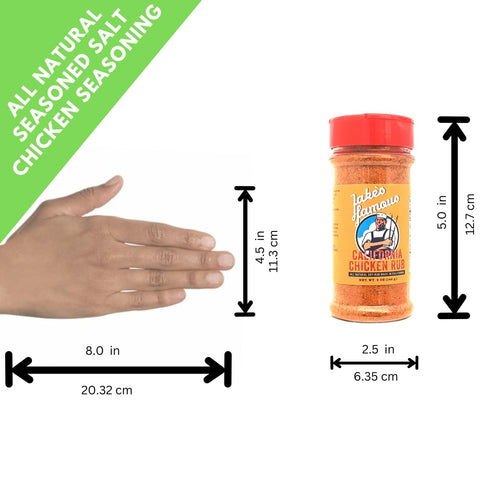 Jake's Famous California Chicken Rub - Gluten Free, MSG Free, Dry Rub, Chicken Seasoning with Turmeric, 5 Oz, Pack of 1