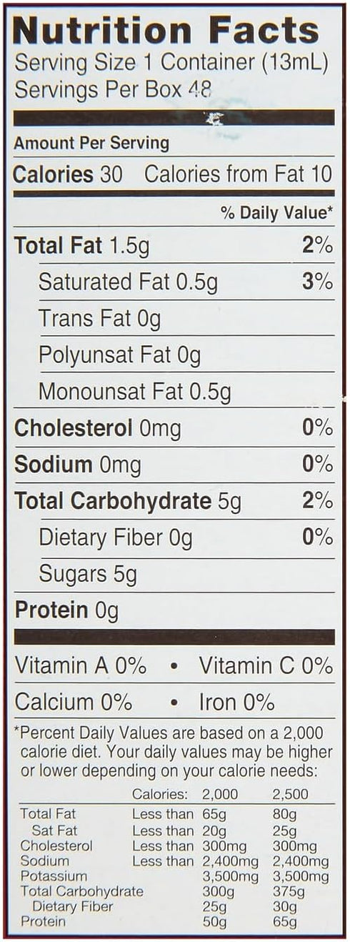 0.4375 Oz 48/box Flavored Liquid Non-Dairy Coffee Creamer, French Vanilla, Cup