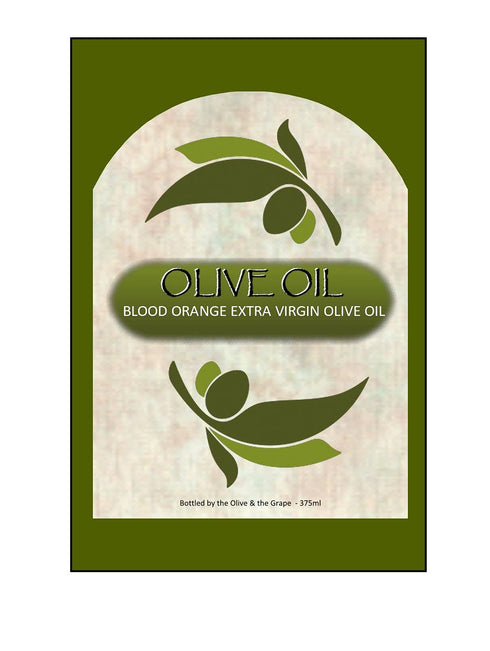 Galleria Ventures (375 ml Blood Orange Infused Extra Virgin Organic Olive Oil bottle) Gourmet EVOO Flavored