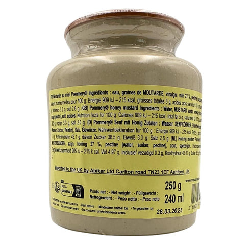 Pommery 8.8 French Whole Grain Mustard with Honey in a Crock - Moutarde de Meaux, Ounce