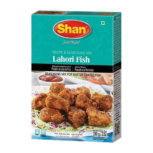 Shan Lahori Fish Recipe and Seasoning Mix 3.5 oz (100g) - Spice Powder for Batter Coated Fried Fish