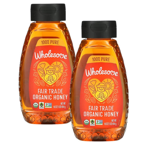 Wholesome Organic Honey, 100% Pure, Fair Trade, Non-GMO, 16 oz. Squeeze Bottle