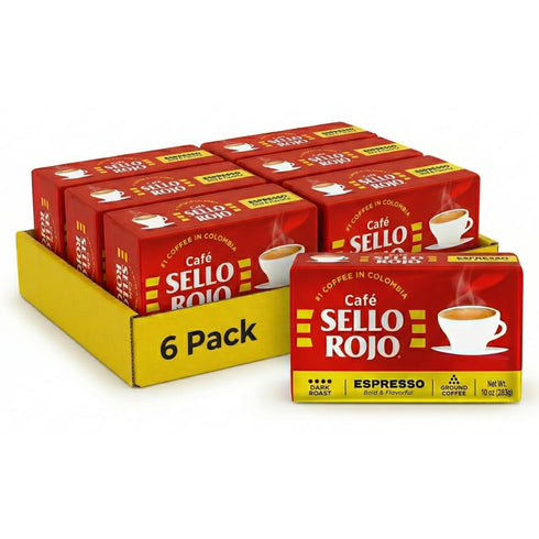 Sello Rojo Espresso Brick, 10 oz (Pack of 6)