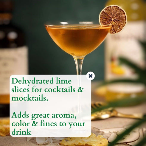 100 100% (3.5oz) Dehydrated Lime Slices made in the USA | Dried Cocktail Garnish | Dried Lime slices | Dehydrated Lime