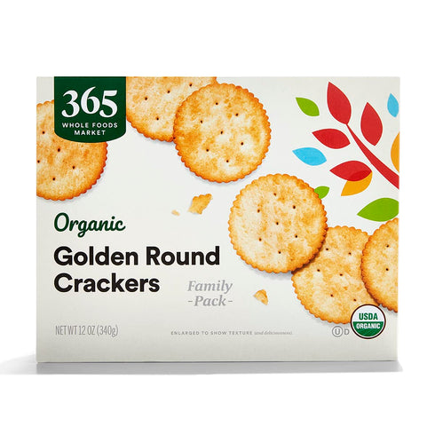 365 12 by Whole Foods Market, Organic Golden Round Crackers, Ounce