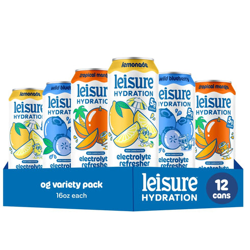 Leisure Hydration Non-Carbonated Electrolyte Refresher, Variety Pack - Low Sugar Nutrient Enhanced
