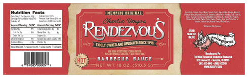 BUTO Pack (1lb 2oz (510g) Charlie Vergos Rendezvous - Original and Hot BBQ Sauce Combo Each)