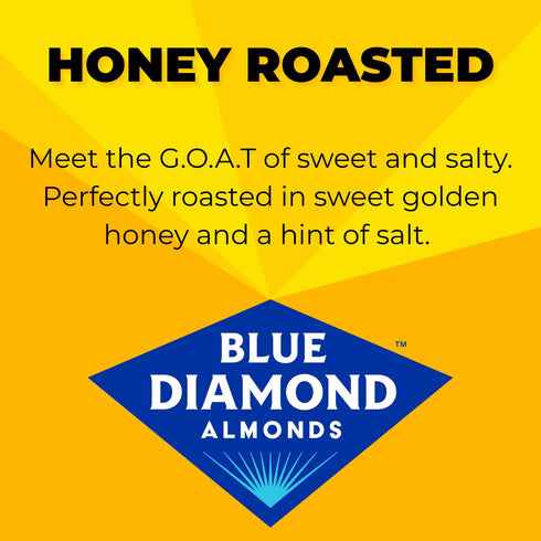 6 Oz (Pack 12) Blue Diamond Almonds Honey Roasted Snack Nuts, Resealable Cans