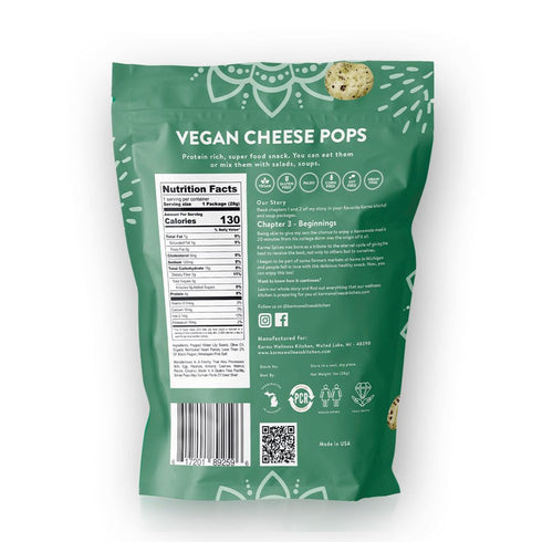 3g 1oz (Pack 12) Karma Vegan Cheese Popped Water Lily Seeds - protein, Gluten-Free, Vegan Cheese, Non-GMO - Flavor