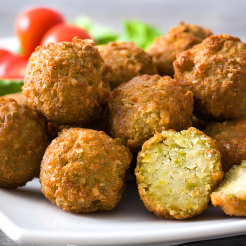Cavo Greco Foods Frozen, 2 Pack, 8.5 Falafel Bites with Tahini Sauce, Plant-Based Greek Appetizer, Ounces
