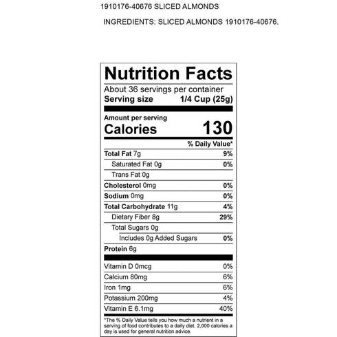 2 California Sliced Almonds, Pounds