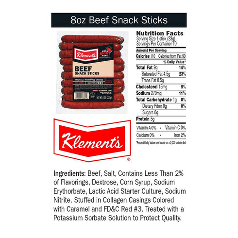 Klement's 7.2oz Klements Snack Sticks (Beef)