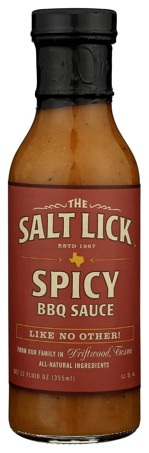 Salt Lick Spicy Recipe BBQ Sauce, Gluten Free, 12 Ounces (Pack Of 6)