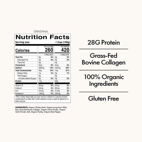 28g 90 (2 Pack) Batch Organic Protein Rice with Collagen Protein per Bag, Ready in Seconds, Microwavable Long-Grain