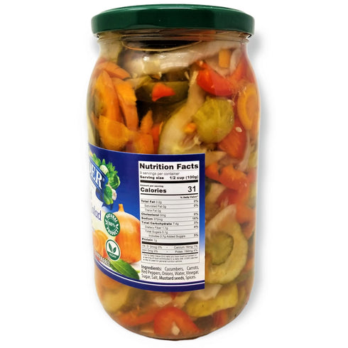 Belveder 31.74 oz 900g, Pack 1 Mixed Vegetable Salad Vegan, Non-GMO, Gluten-Free