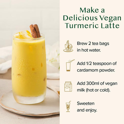 (100 100% VAHDAM Organic Turmeric Ginger Herbal Tea Bags Pyramid Tea Bags) Caffeine Free, Non GMO | Pure Herbal Blend